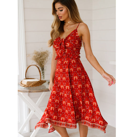 Ensemble Bohème 2 Pièces – Robe Fluide & Haut Léger en Coton