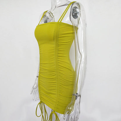 Mini-Robe Sexy à Bretelles – Dos Nu, Bandage, Style Club Élégant