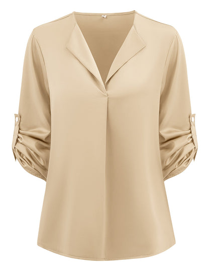 Haut Décontracté à Manches Longues – Col V & Coupe Ample