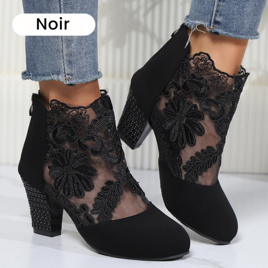 Bottines à Talons en Dentelle