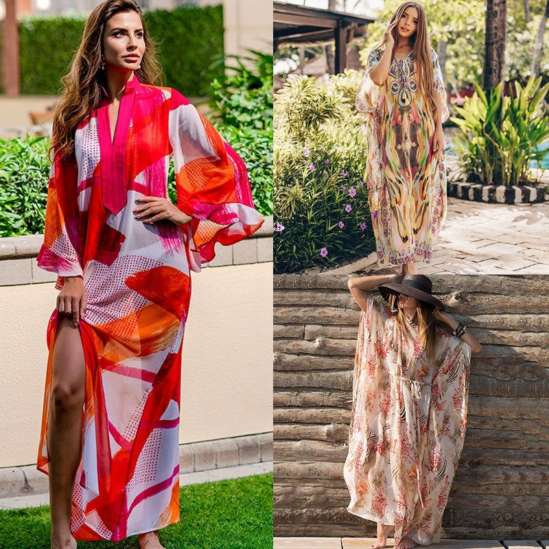 🌴 Robe Longue de Plage Transparente – Léger, Élégant & Bohème