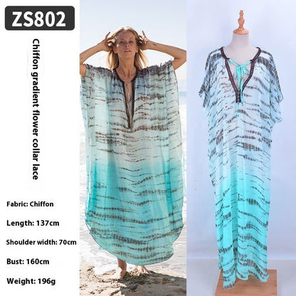 🌴 Robe Longue de Plage Transparente – Léger, Élégant & Bohème