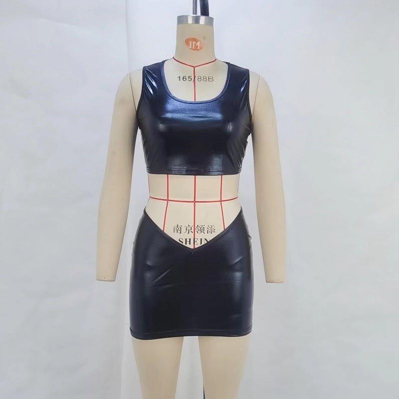 🔥 Ensemble Sexy Été – Crop Top Ajusté & Mini Jupe Moulante