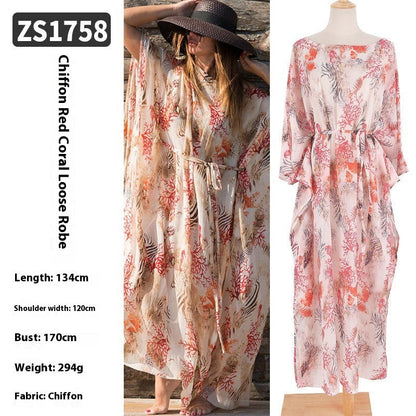 🌴 Robe Longue de Plage Transparente – Léger, Élégant & Bohème