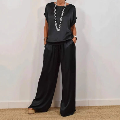 Ensemble Deux Pièces Élégant En Satin