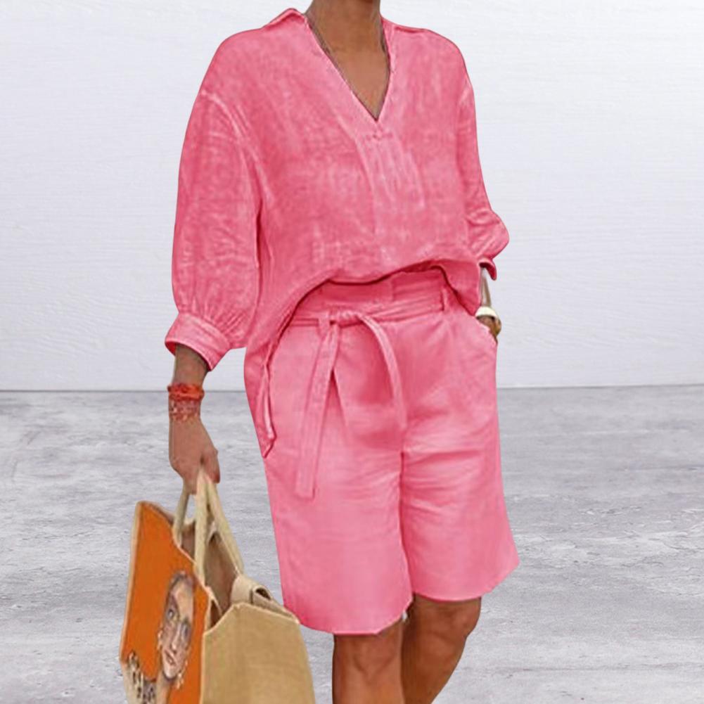 🍃 Ensemble Femme Coton & Lin – Élégance Décontractée & Confort Naturel