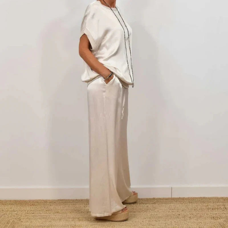 Ensemble Deux Pièces Élégant En Satin