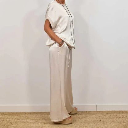 Ensemble Deux Pièces Élégant En Satin