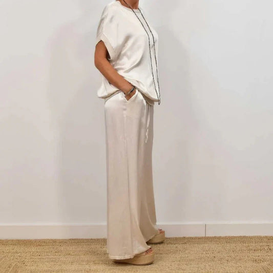 Ensemble Deux Pièces Élégant En Satin